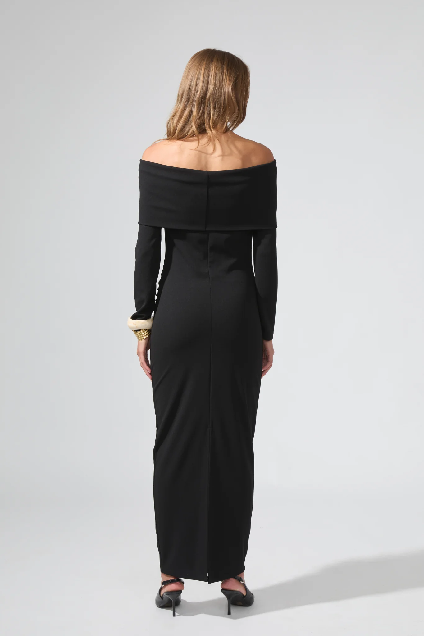 Elizabeth | Robe longue encolure bardot - Image 4
