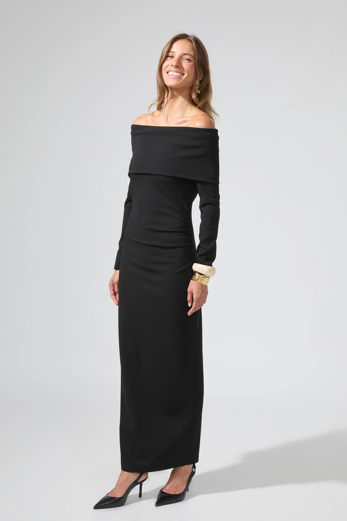 Elizabeth | Robe longue encolure bardot - Image 9