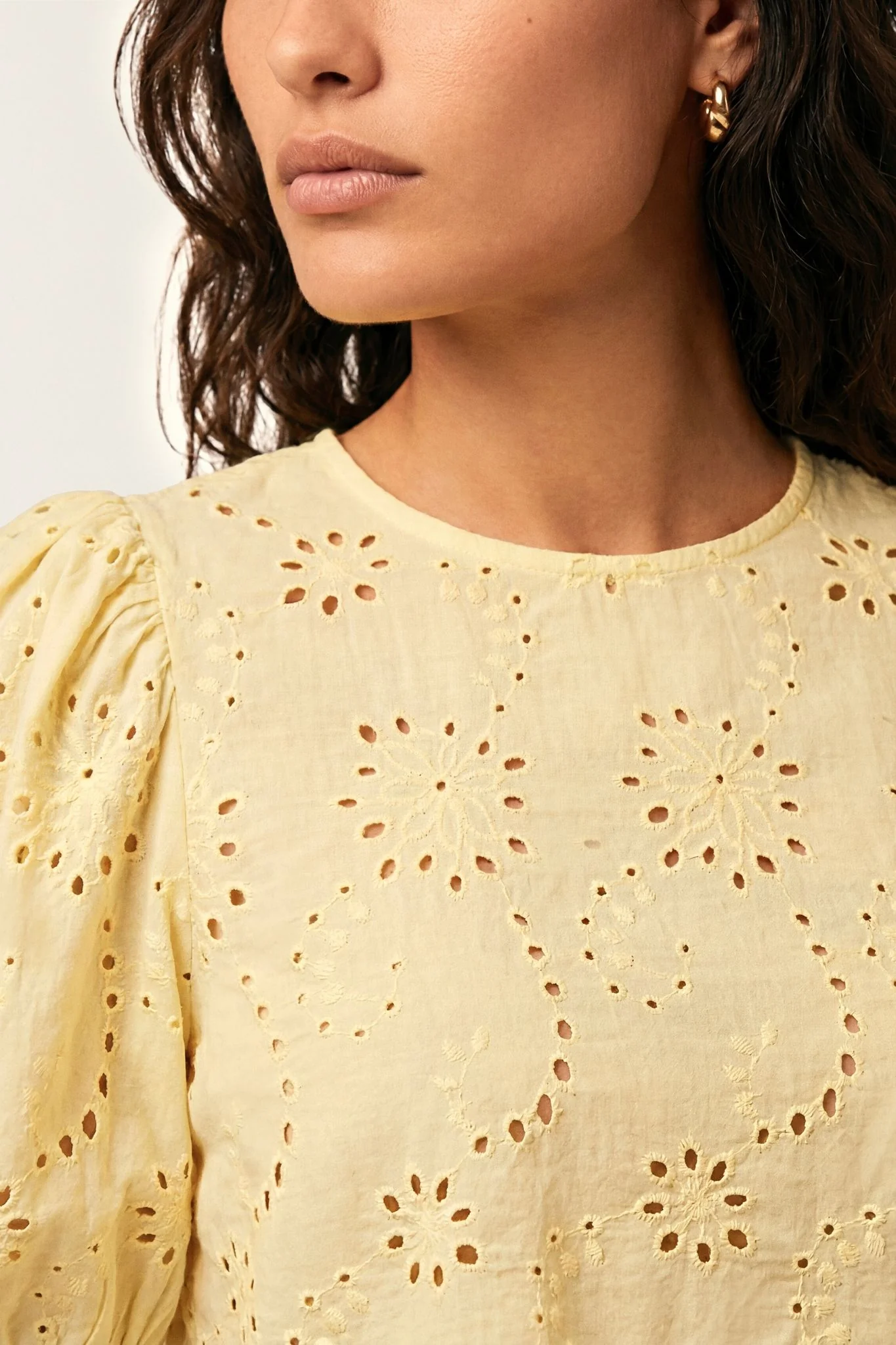 Stuart | Top manches bouffantes macramé